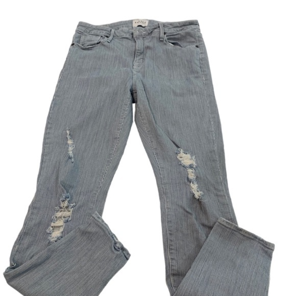 Parker Smith high waist distressed railroad stripe skinny jean women’s size 12